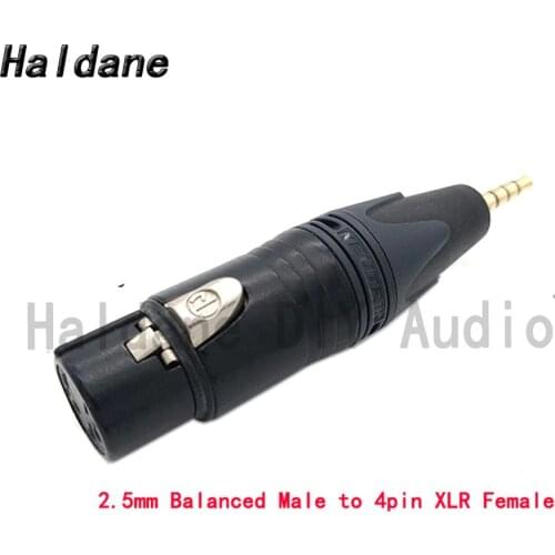 Haldane HIFI 2.5mmm/4.4mm Balanced Male to 4pin Balanced XLR Female Converter Adapter 2.5 4.4 to XLR Male to Female for NEUTRIK