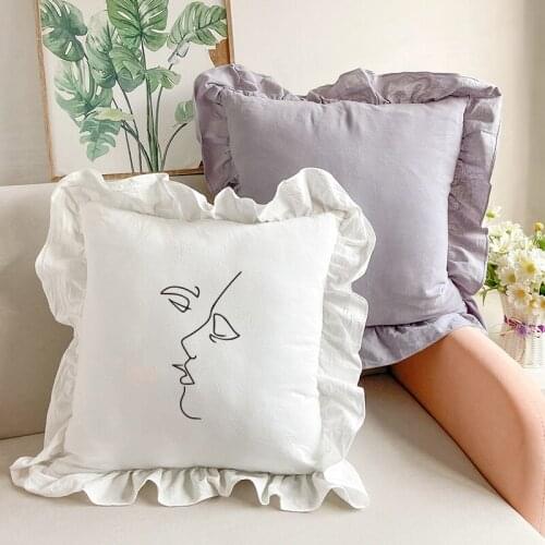 Ins Nordic Abstract Minimal Line Cushion Cover Sketch Throw Pillow Case for Home Chair Sofa Decoration Square Pillowcases