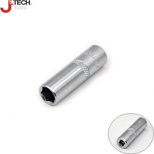 Jetech 1/4" drive deep long socket 6 point PT metric socket CRV hand tool hex repair tool 4mm-14mm