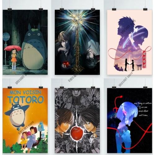 Anime Canvas Painting Wall Art Death Note/My Neighbor Totoro/Your Name Posters and Prints Pictures for Living Nordic Home Decor