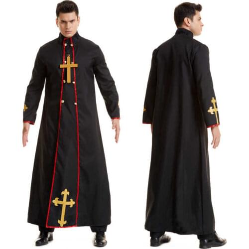 Halloween Adult Costume Male Priest Missionary Easter Jesus Cosplay Performance Costume