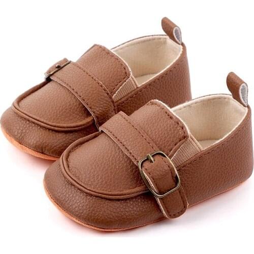 Baby Boys Leather Shoes Soft Sole Solid Color Infant Shoes For Newborn Boys Baby Moccasins Shoes Firstwalkers F190