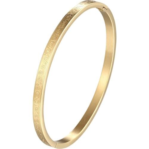 Beautiful Blister Graphic Bracelet & Bangle For Children And Women Stainless Steel Gold Rose Gold Silver Color Bangle Jewelry