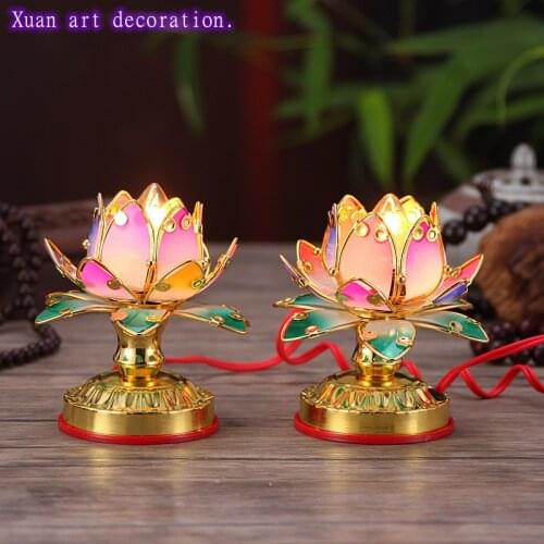 One Product Lotus Lamp Seven Color Lamp Lotus Lamp Red Lotus Lamp Desktop Decoration decorations for home