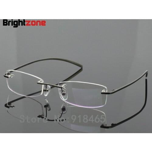 Hot Sell 100% Pure Titanium Mens Eyeglasses Frame Optical Prescription Women RXable Rimless Glasses Light Weight 1028 Demo Lens