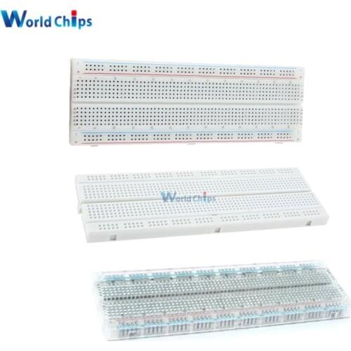Breadboard 830 Point Solderless PCB Bread Board MB-102 MB102 Test Develop DIY White/Transparent