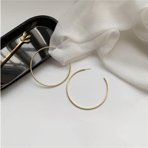 Matte Big Hoop Earrings for Women Circle Simple Round Earrings