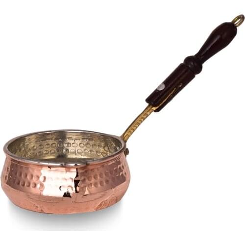 HANDMADE COPPER SALSA SAUCE HOLDER WOODEN HANDLE RED TUESDAY