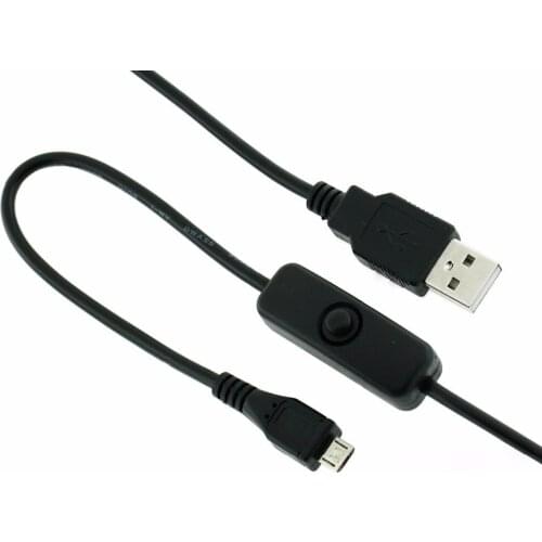 Micro USB with ON/OFF Switch USB Cable Cord Charger Adapter for Raspberry Pi 3 Model B B+ and other Devices