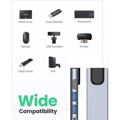 New type-c 5 in 1 USB hub For laptop accessories docking station USB C Hub Multiport Adapter Charger 4k Network Pc Usb splitter