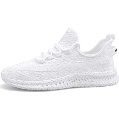 2021 New Sneakers Breathable Comfortable Casual Soild Color Shoes Fashion Men Shoes Lace Up Wear-resistant Male Sports Shoes