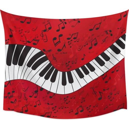 Piano Music Note Red Wall Tapestry Home Wall Decor Tapestry Bedroom Tapestry Wall Hanging Picnic Mat Yoga Mat