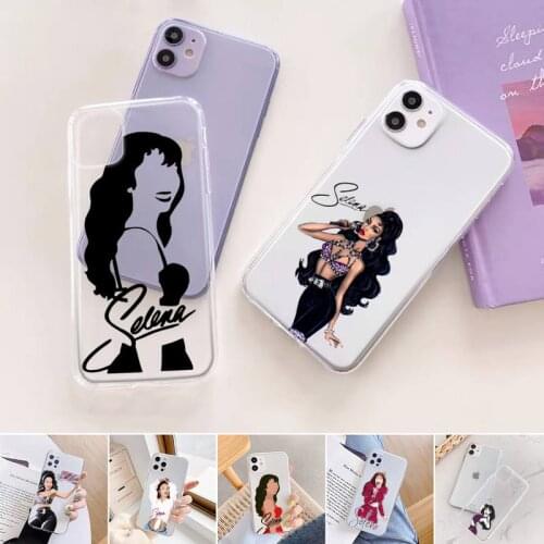 Top Latin artist of 90s Selena quintanilla Phone Case Transparent for iPhone 11 12 6 7 8 Pro X XS Max XR Plus Clear mobile bags