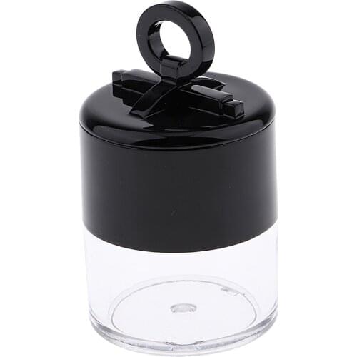1Pcs 10g Plastic Empty Powder Case Face Blusher Makeup Cosmetic Container with Puff, Sifter and Lid, Black Cap + Clear Body