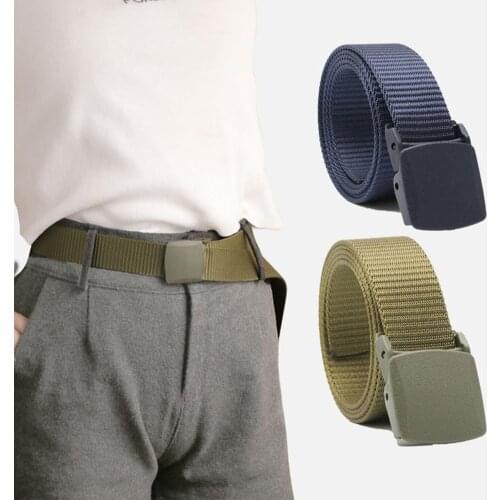 Adjustable Men Belts Solid Color Buckle Pants Waist Belt Outdoor Waist Belt Waistband Belt For Trousers mens belt