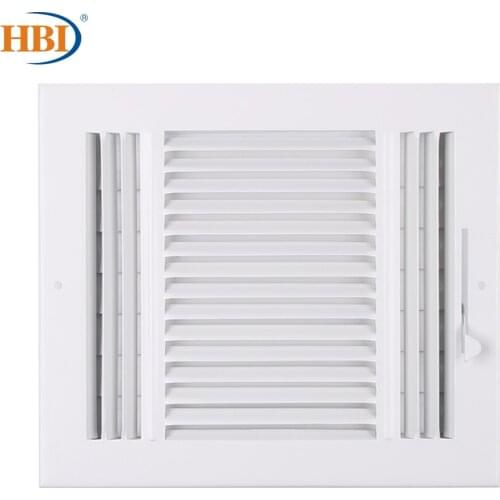 HBI 3-Way W10"*H8" Straight-Blade Ventilation Grille Air Outlet Valve Air Supply Register Air Vent Cover Steel Ceiling/Sidewall