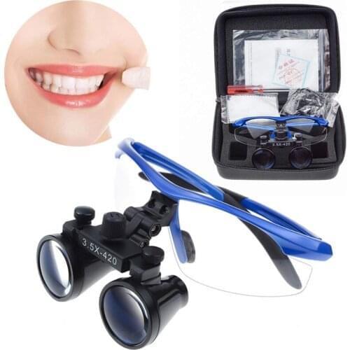 High Quality Blue Plastic Frame Medical Loupes 2.5/3.5X Binocular Magnifier Dental Surgical Magnifying Glasses