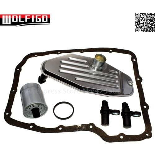 WOLFIGO New 45RFE 545RFE 68RFE Transmission Sensors W/ 4WD Filter & Pan Gasket For CHRYSLER Dodge Durango 5015267AC,04799061AB