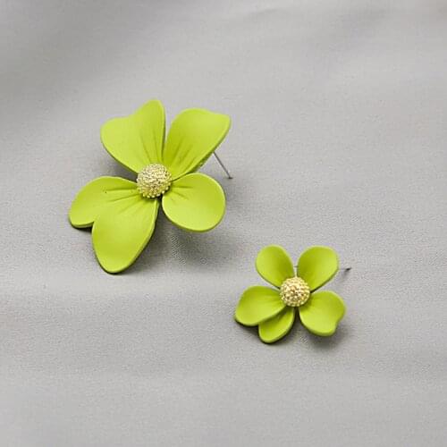Women Korean Flower Stud Earrings Boho Wedding Trendy Fashion Jewelry Earrings Accessories Wholesale
