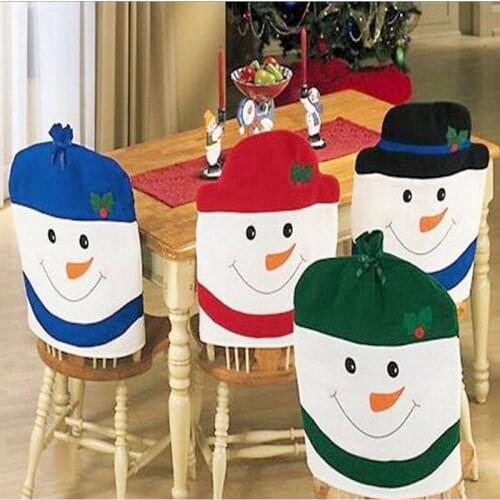 1 pcs New Christmas Chair Covers Santa Clause Snowman Chair Covers Cartoon Christmas Decoration Accessories Christmas Gift AU395