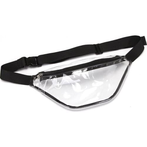 15PCS / LOT Men Women Simple Clear Transparent Waist Pack PVC Fanny Pack Belt Bum Bags