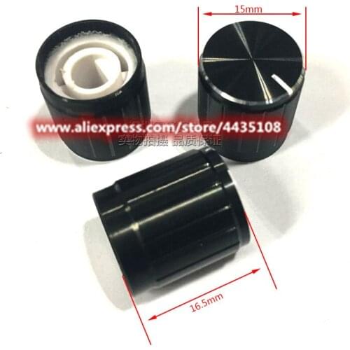 20pcs 15*16.5mm aluminum alloy audio volume adjustment knob / Sound switch potentiometer knob cap encoder D-type half-shaft
