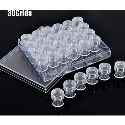 30Grids Diamond Painting Storage Box With Lid Transparent Embroidered Diamond Bead Sorage Container Used For Jewelry And Nail