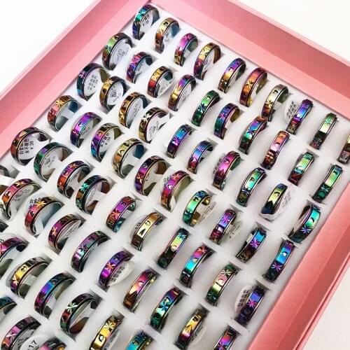 10Pcs/Lot Wholesale Selling Rotatable Copper Ring For Women Heart Lover Brand New Multi Color Grilfriend Birthday Jewelry Gift
