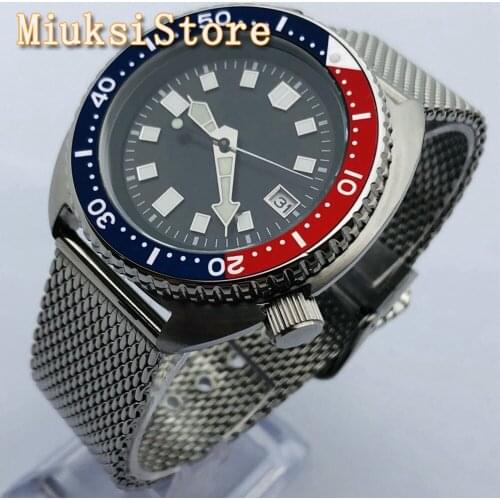 45mm BLIGER Top Luxury Watch Silver Case Sapphire Glass sterile Black Dial C3 Luminous Waterproof NH35 Movement Automatic Watch