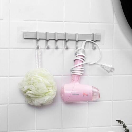 6in1 Door Kitchen Cabinet Clothes Hook Heavy duty Metal Coat Hook Modern Wall Mounted Hanger 9 x hooks