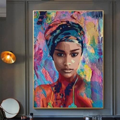 Abstract Watercolor Indian Woman Oil Painting on Canvas Posters and Prints Decoracion Wall Art Pictures for Living Room Wall