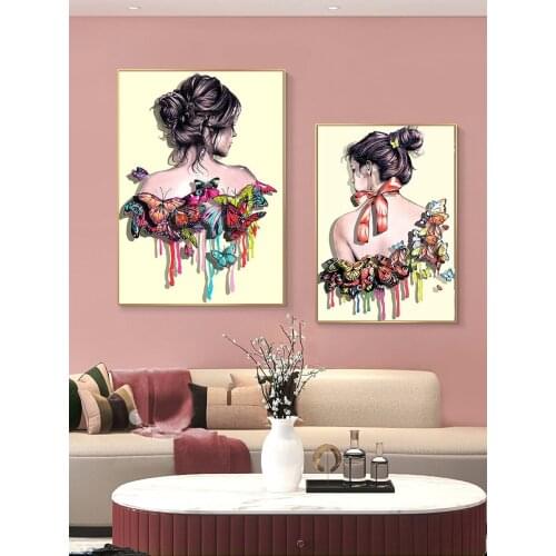 5D DIY Diamond Painting New Portrait Girl Rhinestones 5D DIY Diamond Embroidery Cross Stitch Butterfly Mosaic Wall Art