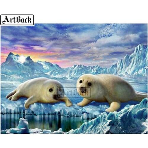 New 5d diy diamond painting seals ice full square / round drill diamond embroidery animal 3D artwork diamond mosaic artwork