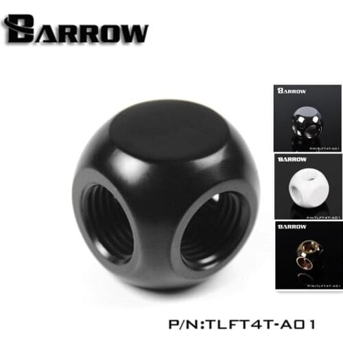 Barrow G1 / 4 "X4 black white silver 4-Way cubic Adaptor seat water cooling computer accessories TLFT4T-A01