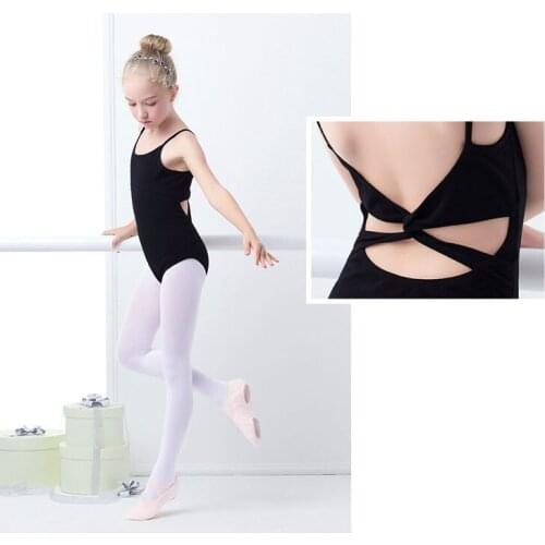 Child Ballet Leotard Pink/Black Camisole Girls Dance Wear Cotton Lycra Dance Costume Basic Practice Leotards Free Shipping A0048