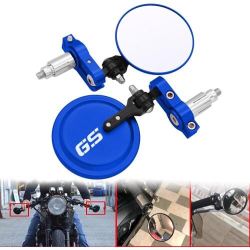 For BMW R1200GS ADV R1200GS LC R1250GS F800GS F750GS F850GS Motorcycle Mirrors Foldable 3 Inch Round Handle Bar End Side Mirrors