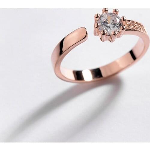 Brand TracysWing Real Zirconia Micro Inlays Fashion Ring for Women Gift Open Zirconia Ring Enviromental Anti Allergies 810134