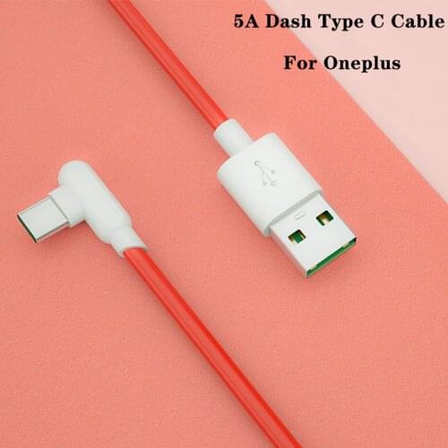 90 Degree For Oneplus 8 Pro Warp Charge Type C Dash Cable 0.3/1/1.5/2M 5A Fast Charge One Plus 7 Pro 7T 6T 6 5T 5 Charger Cabel