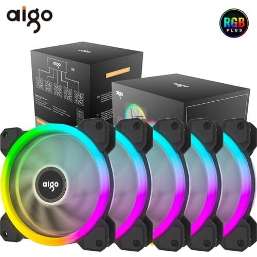 Aigo DR12 Pc Case Fan Adjust RGB Cooling Fan 120mm Quiet IR Remote Computer Cooler Cooling RGB Case Fan CPU Ventilador PC 12V