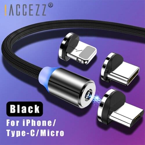 !ACCEZZ Magnetic Cable Micro USB Type C USB Charger Cord For iPhone 12 11 Pro XS MAX XR 8 Huawei Samsung Magnet Charging Cable