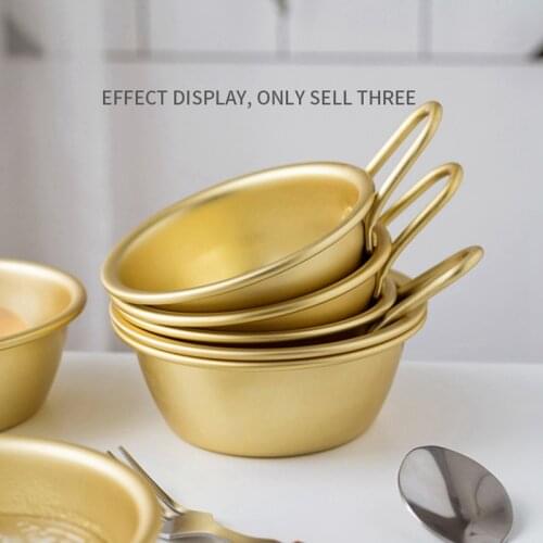 Makgeolli Bowls Aluminum Korean Traditional Bowls for Korean Raw Rice Wine, 3PCS