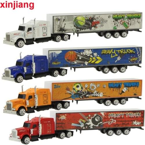 Sliding Alloy Truck Model Diecast Car Toy Container Truck Vehicles Educational Toys for Kids Boys Birthday Gift