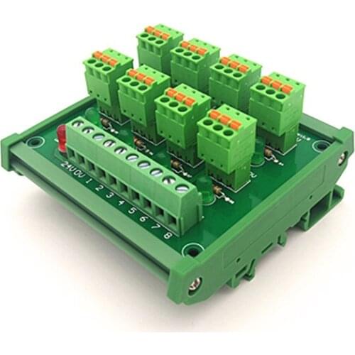 DIN Rail Mount PLC 8 channel PNP input spring wiring IO photoelectric proximity switch sensor terminal block
