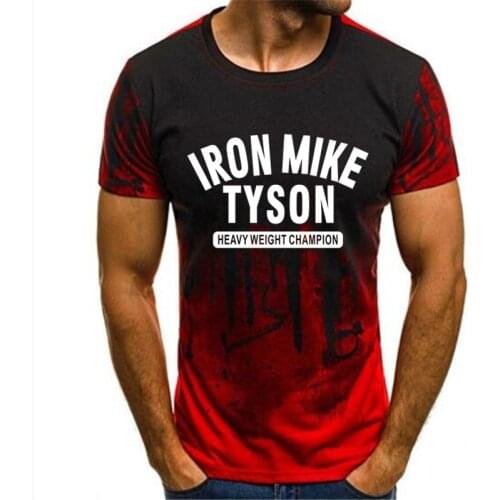 Gradient ink Logo Print T Shirt IRON MIKE TYSON Brooklyn Boxings Legend Logo Mens T-Shirt ink Logo Print T Shirt