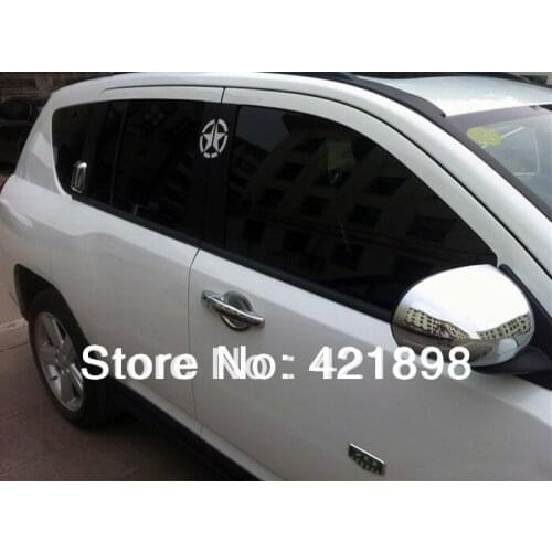 For Jeep Compass 2011-2015 ABS Chrome Car Accessories Side Mirror Cover Trim Rear View Cap Overlay Molding Garnish