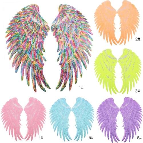Angel Wings Patches for Clothing Big Patches for Clothing Large Patch Sequin Patch Diy Patch Sequin Applique Iron on