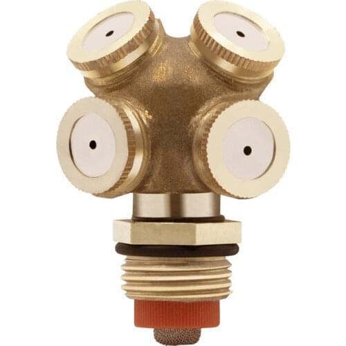 Low Pressure Anti Drip Misting Nozzle Cross Cooling Brass Atomizing Nozzle Fog Water Spray Greenhouse Drip Irrigationwith Filter
