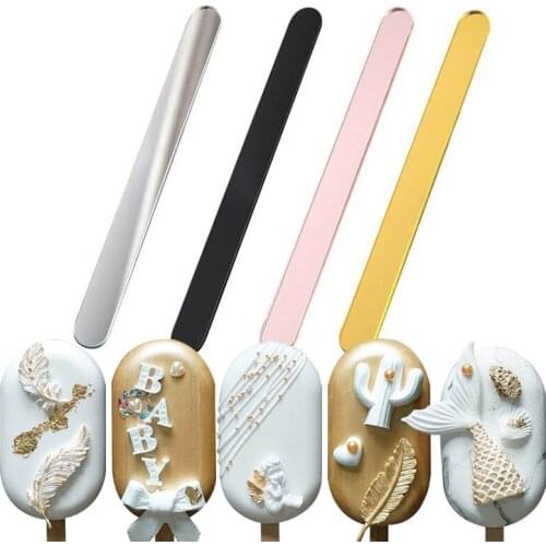 50pcs Acrylic Ice Cream Sticks Kids Crafts Handmade Making Popsicle Stick Mould Baby Educational Toy Gift 11.5x1cm