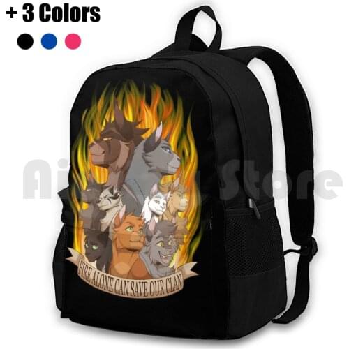 Fire Alone Outdoor Hiking Backpack Riding Climbing Sports Bag Cats Felines Cat Kitty Awesome Cool Fire Flames Fireheart Firepaw