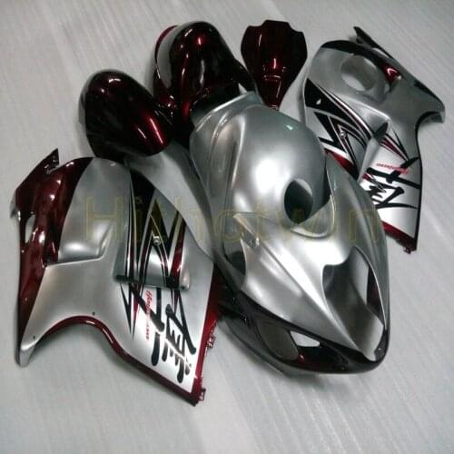 Custom motorcycle Fairing hull for GSX-R1300 1997 1998 1999 2000 2001 2002 2003 2004 2005 2006 2007+silver red